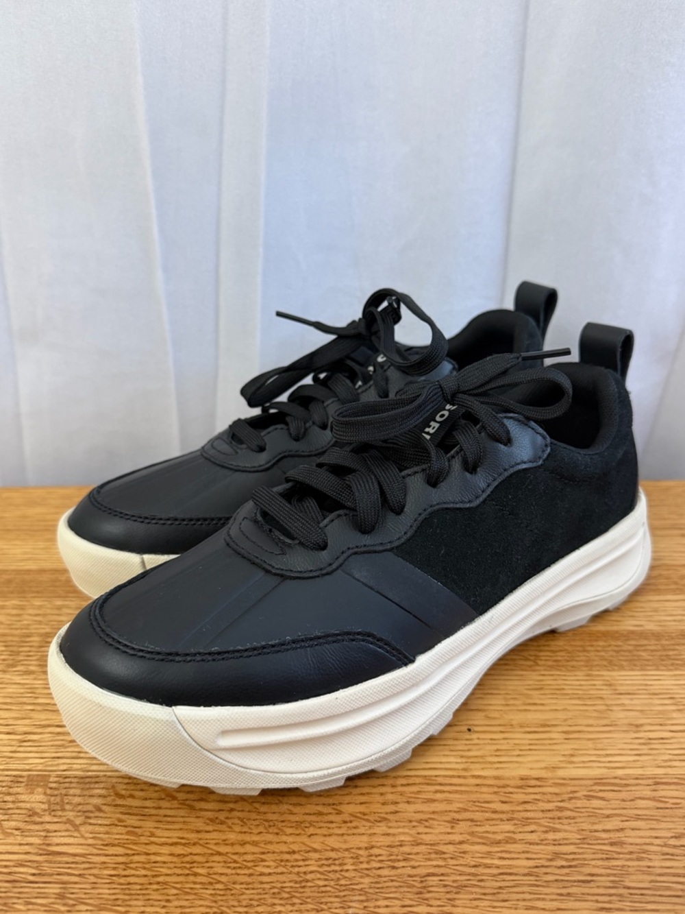 Sorel Black Leather Ona 503 Everyday Low-Top Platform Sneakers Women’s Size 9.5